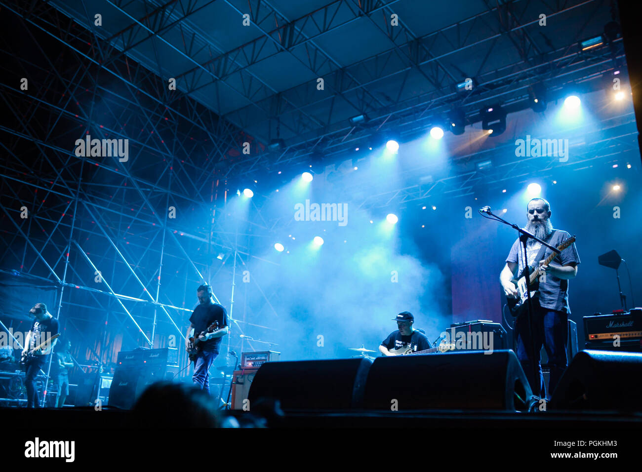 Turin, Italie. Août 25, 2018. Groupe écossais Mogwai effectue à Turin. Credit : Daniele Baldi/Pacific Press/Alamy Live News Banque D'Images