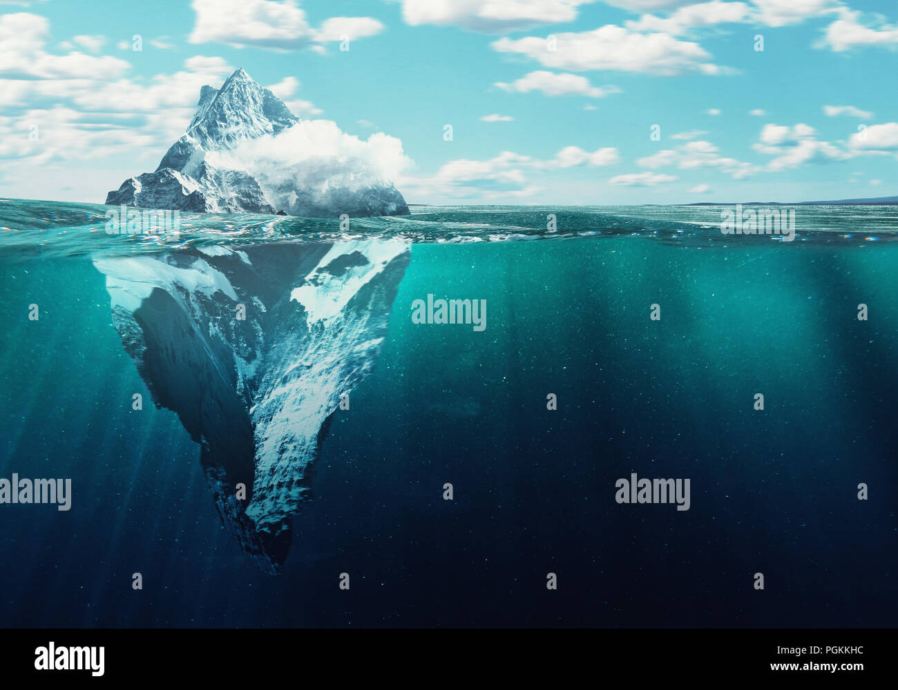 Iceberg dans l'eau, pôle Nord, rendu 3d illustration Banque D'Images Iceberg dans l'eau, pôle Nord, rendu 3d illustration Banque D'Images