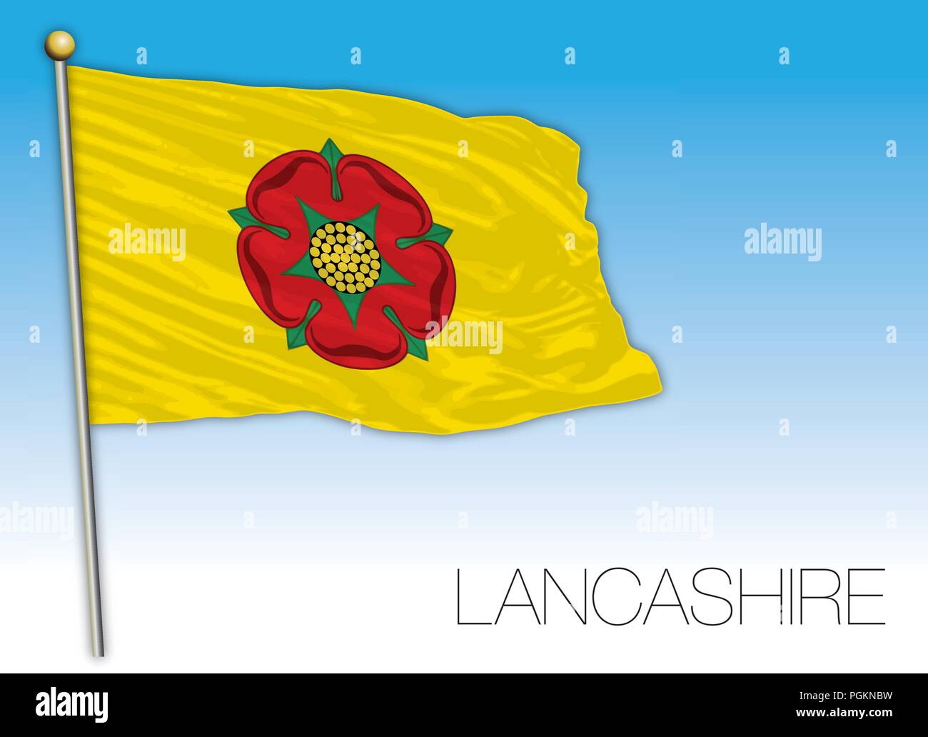 Drapeau du Lancashire, Royaume-Uni, vector illustration Illustration de Vecteur