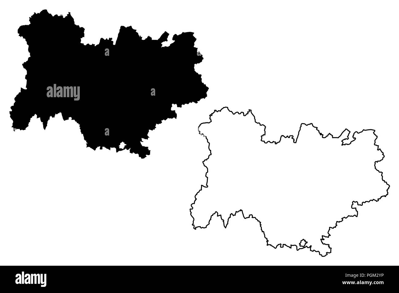 Auvergne-Rhone-Alpes (France, région administrative) map vector illustration, croquis Gribouillage à l'Auvergne-Rhone-Alpes site Illustration de Vecteur