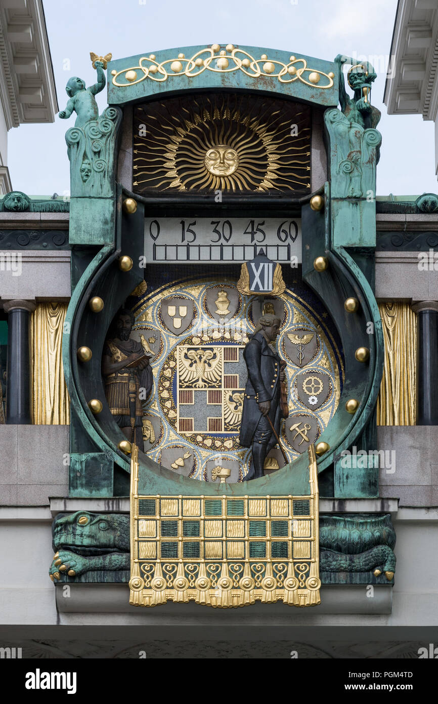Horloge Art Nouveau à Vienne, connu anker-réveil Banque D'Images