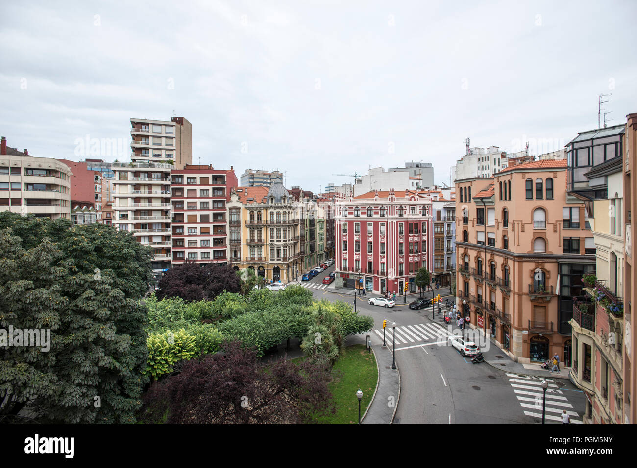 Bâtiments de Gijon Banque D'Images