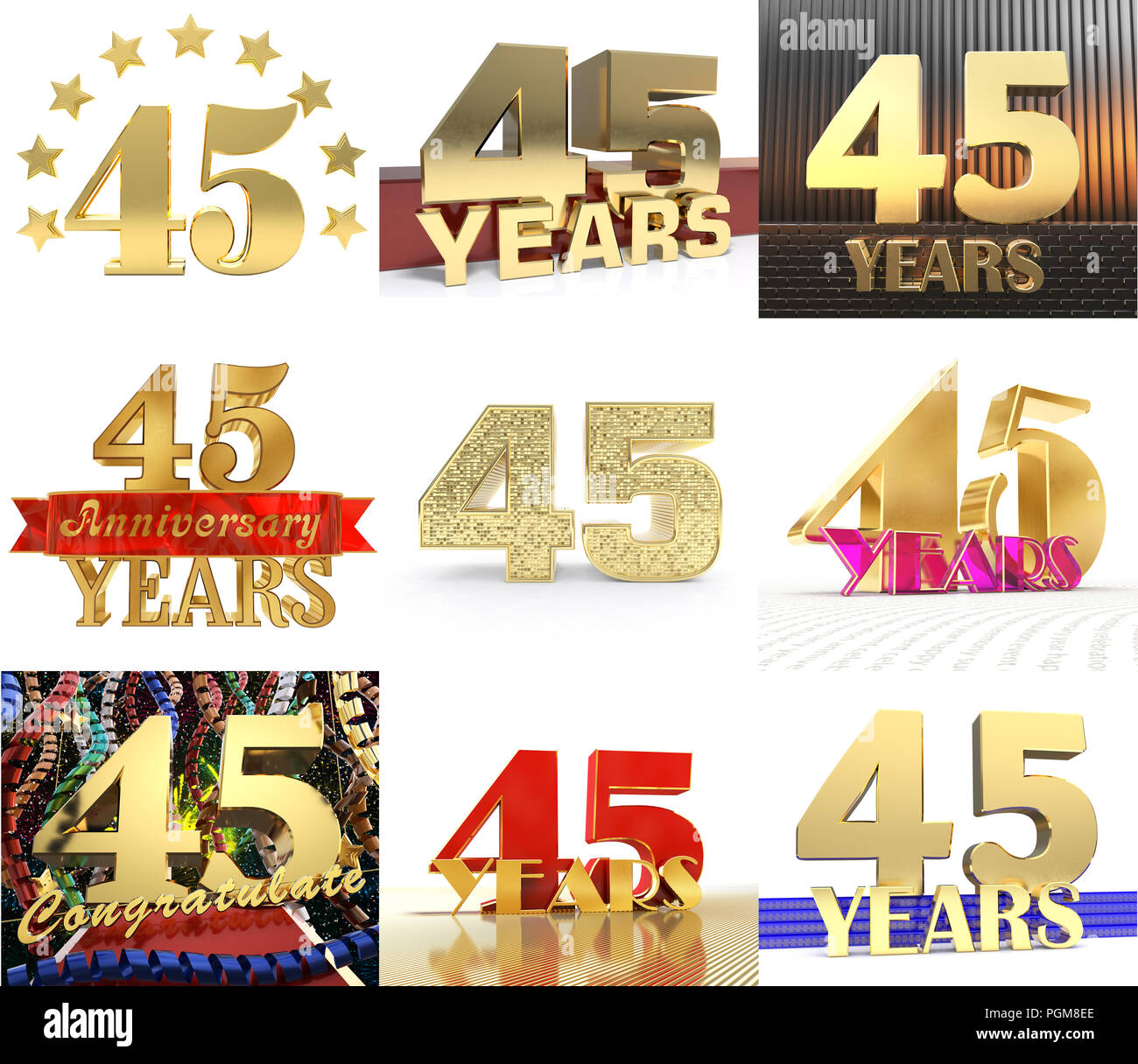 Happy Birthday Number 45 Greeting Banque D Image Et Photos Alamy