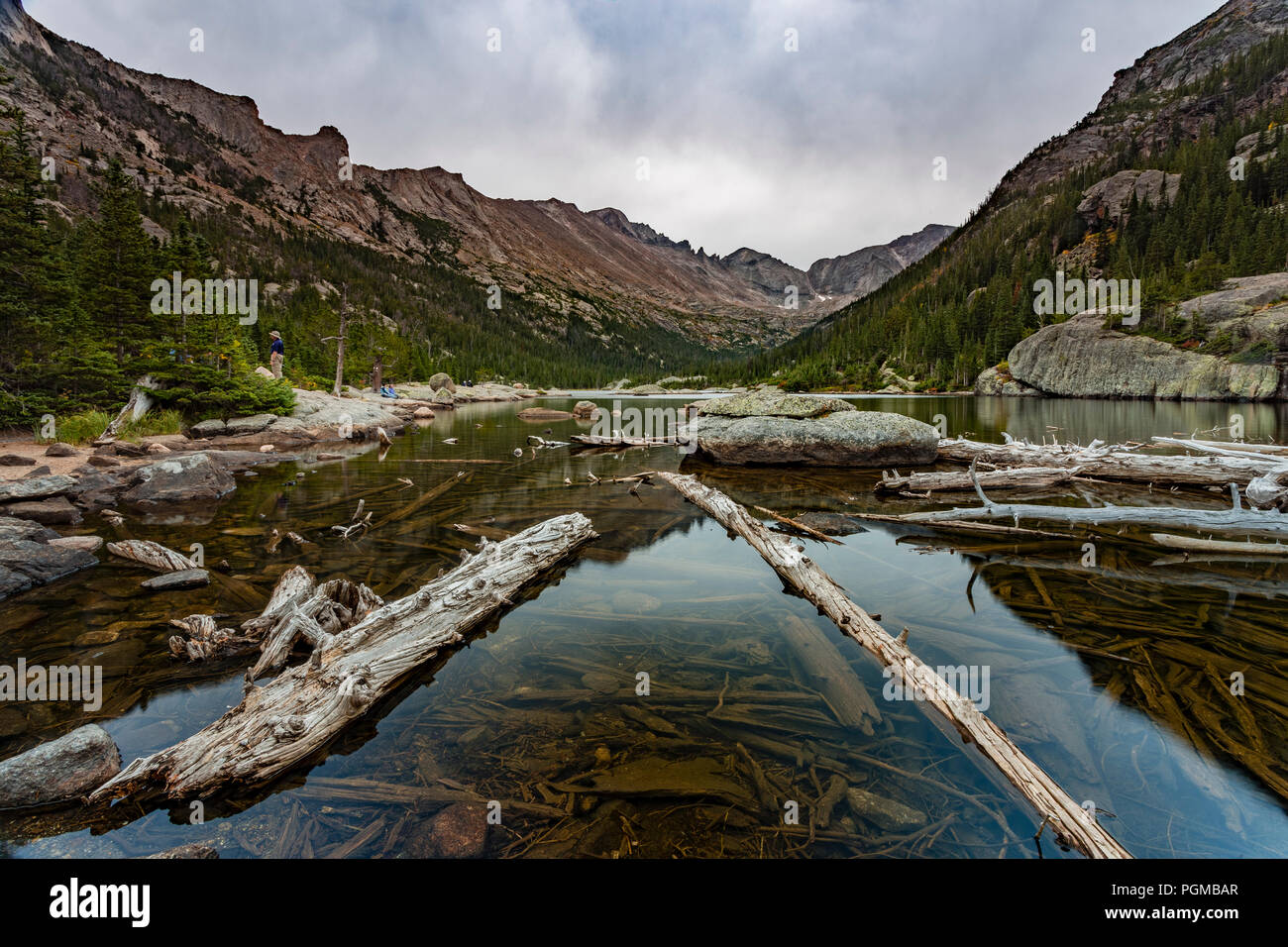 Le lac Mills dans le Rocky Mountain National Park, Colorado, USA Banque D'Images