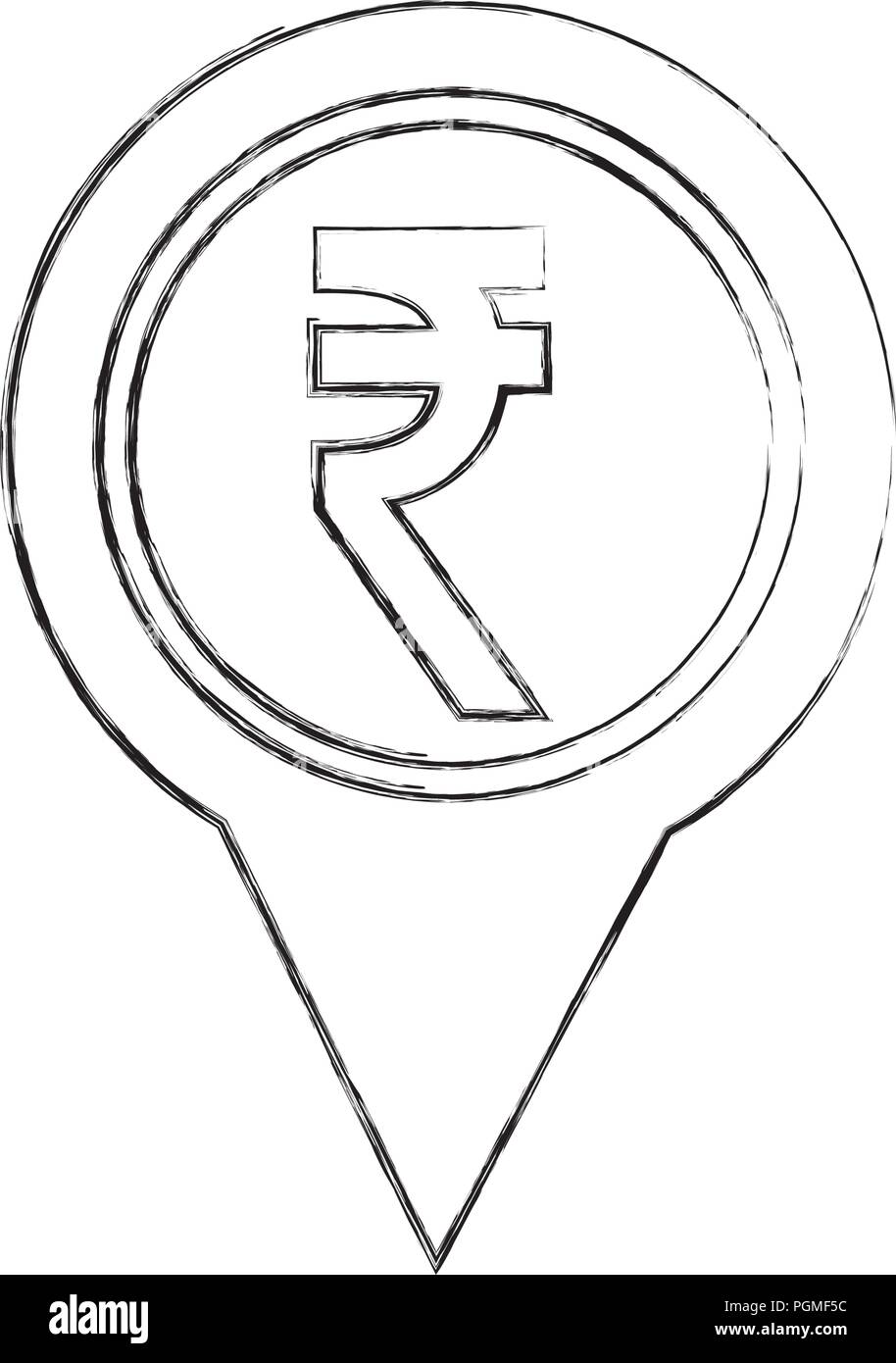 Monnaie Monnaie roupie à l'emplacement du pointeur de l'argent Illustration de Vecteur