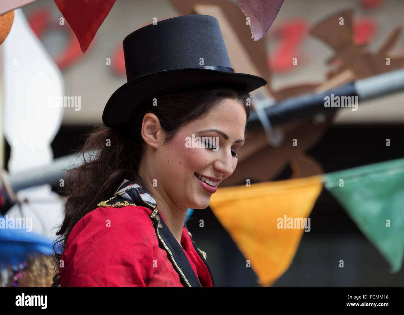 Coronation Street actrice Nicola Thorp participant à la Manchester Pride Parade 2018. Banque D'Images