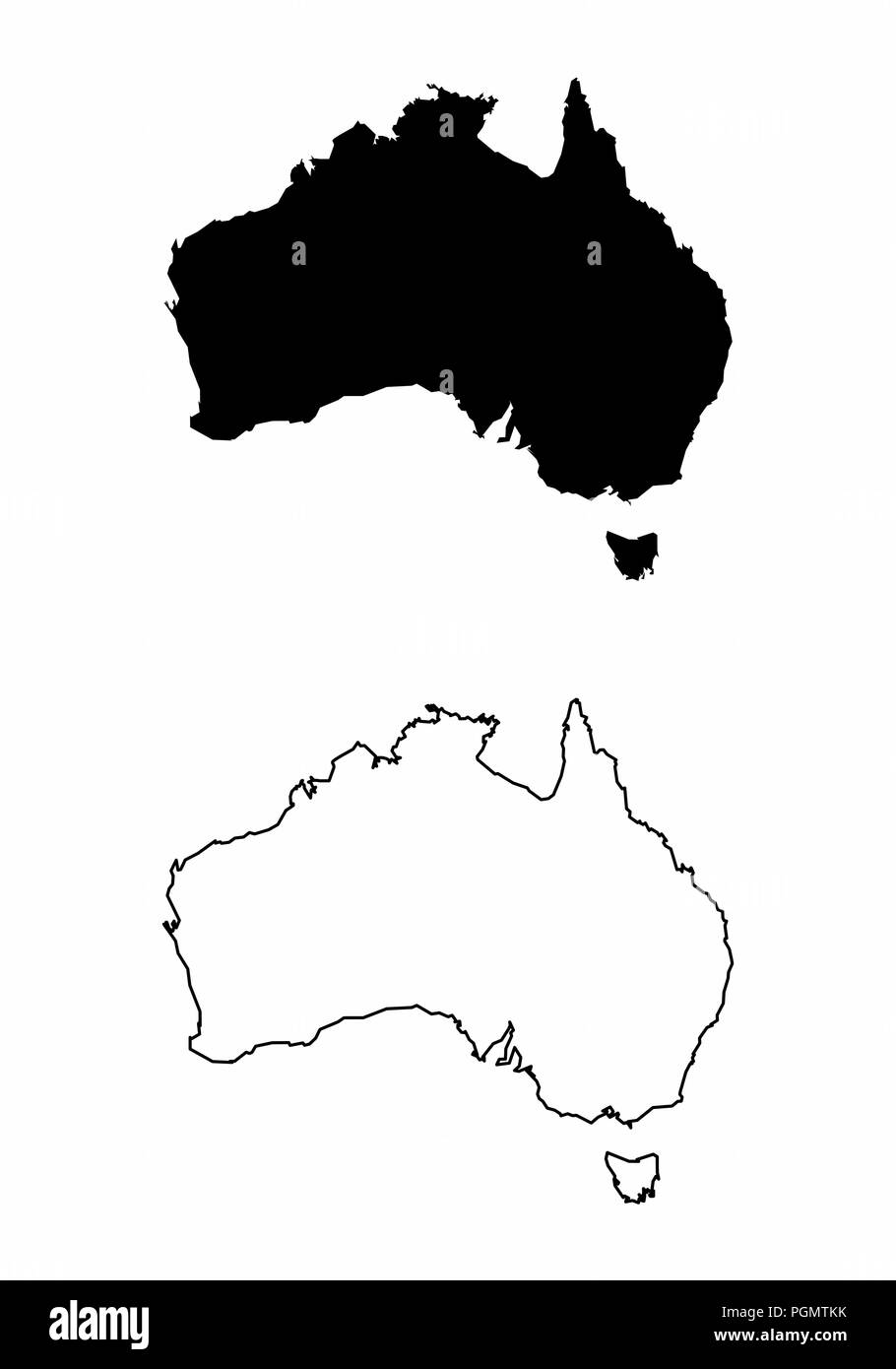 Cartes de l'Australie Illustration de Vecteur