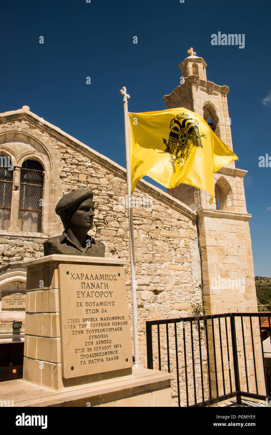 Buste commémoratif d'Charalmbos Euagory Panagi. Chypre. Banque D'Images