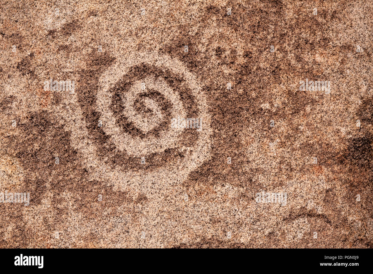 Petroglyph en spirale en Arizona Banque D'Images