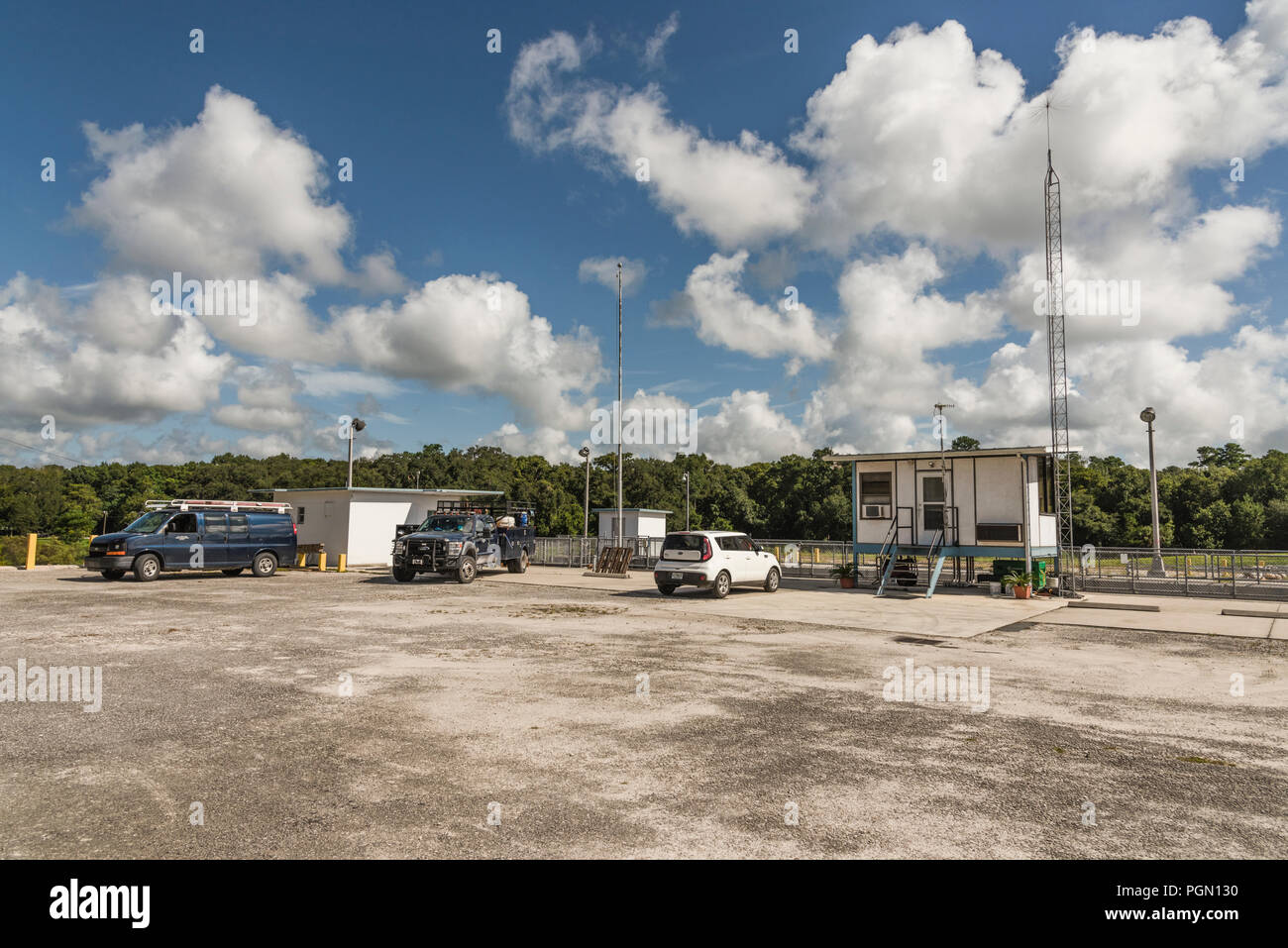 Moss Bluff Écluse et barrage de navigation Control Center Banque D'Images