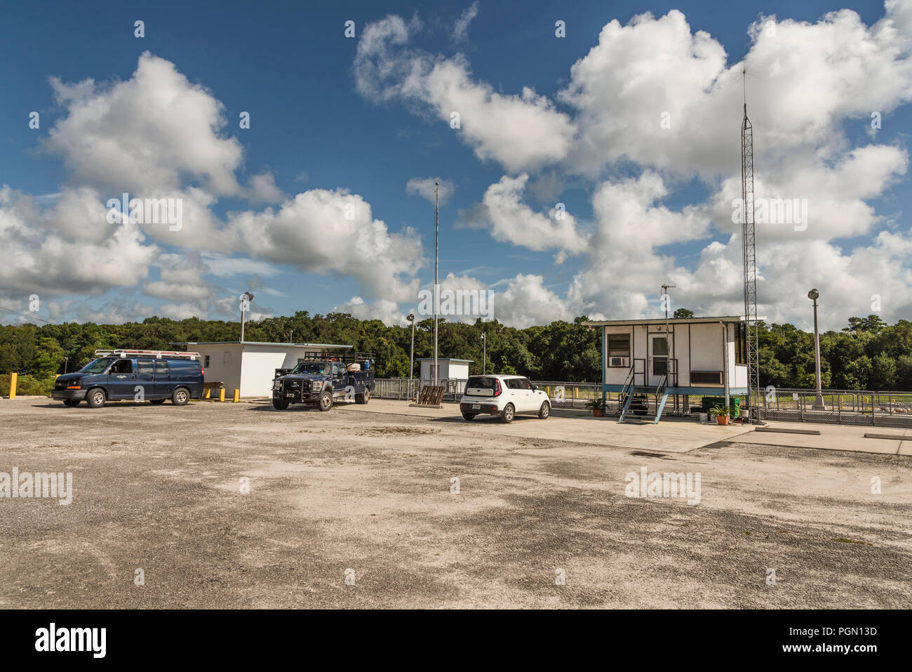 Moss Bluff Écluse et barrage de navigation Control Center Banque D'Images