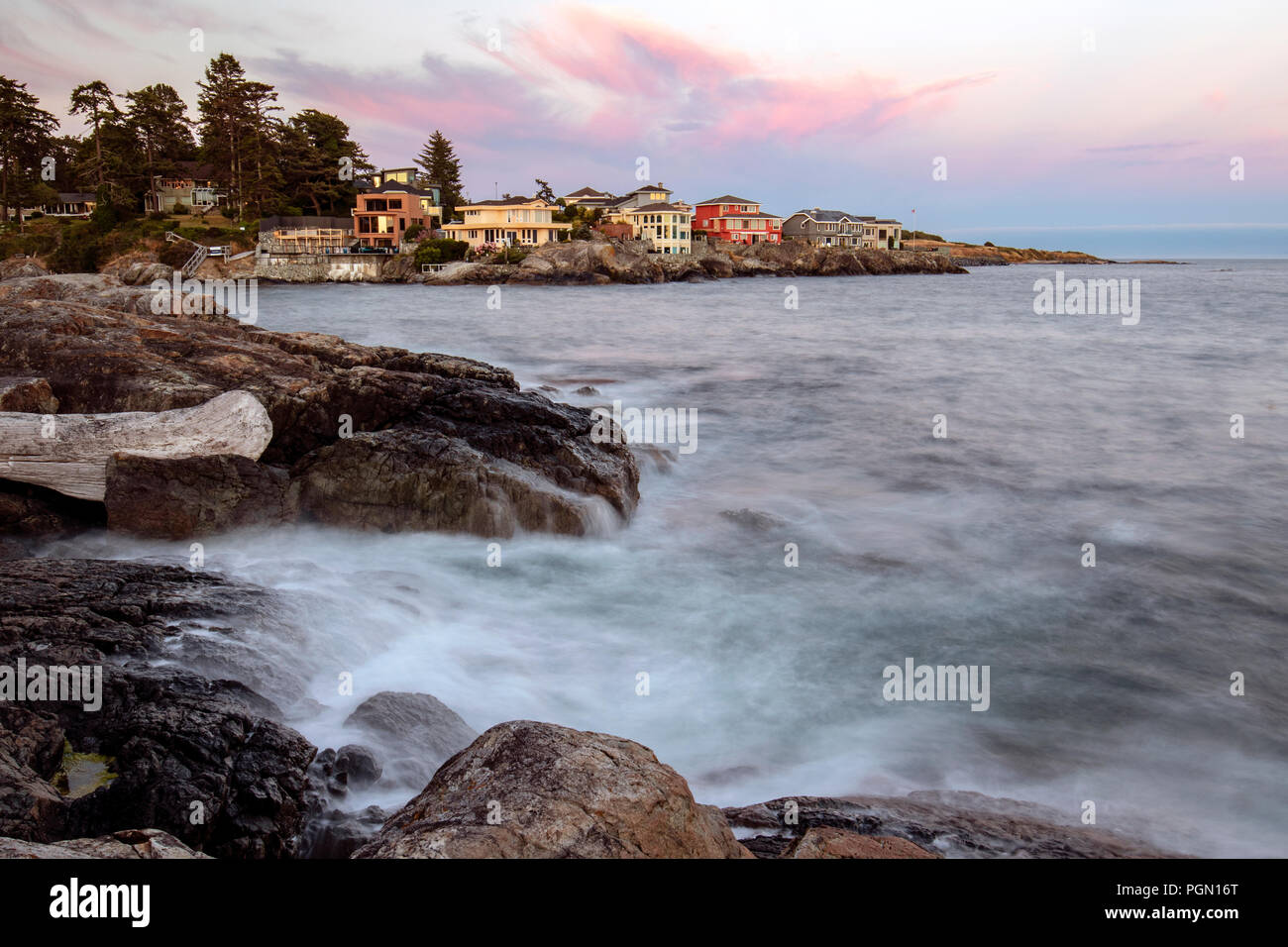 Vue de Saxe Point Park - Esquimalt, près de Victoria, île de Vancouver, Colombie-Britannique, Canada Banque D'Images