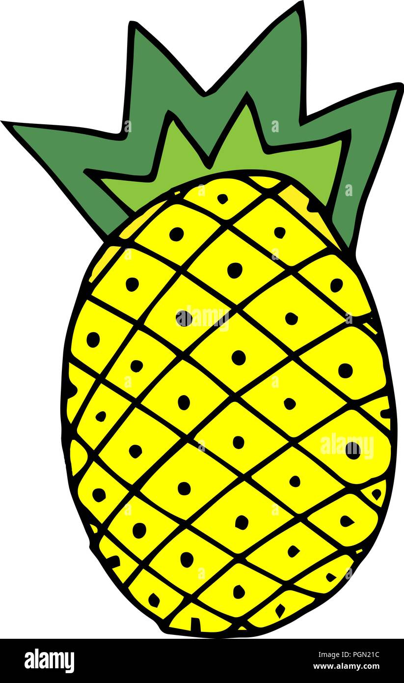 Cartoon Sweet Pineapple Tropical Fruit Banque D Image Et Photos Alamy