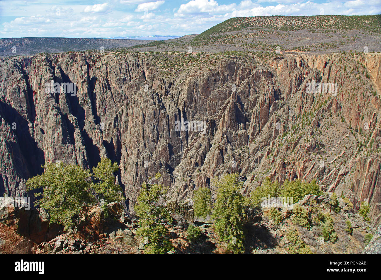 Parc National Black Canyon of the Gunnison et aire de loisirs à Gunnison Point, près de Montrose, Colorado, USA. Banque D'Images