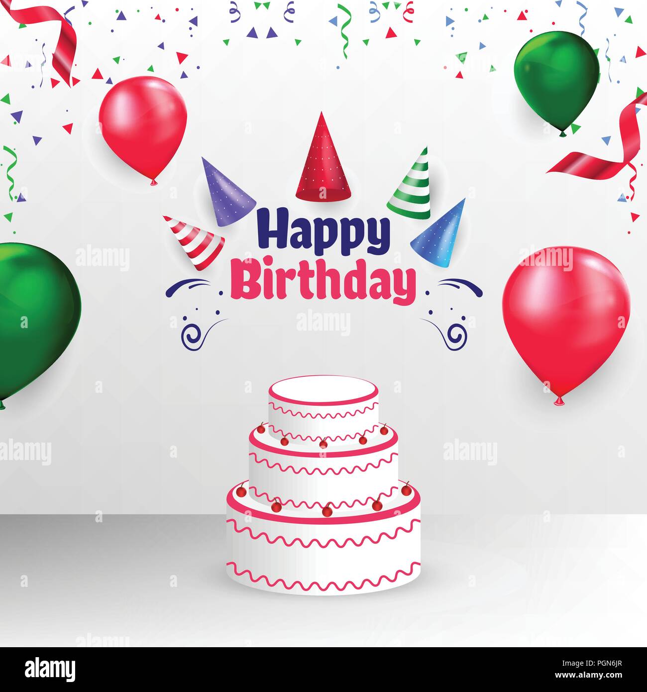 Joyeux Anniversaire Poster Banner Couvrir Vector Template Design Image Vectorielle Stock Alamy