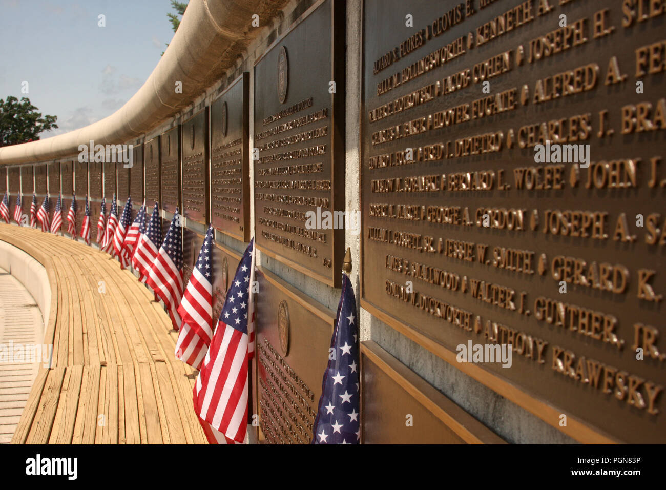 La guerre nécrologie au National D-Day Memorial, en Virginie. Un mémorial pour les vies perdues pendant l'opération Overlord, en Normandie, en juin 6, 1944. Banque D'Images