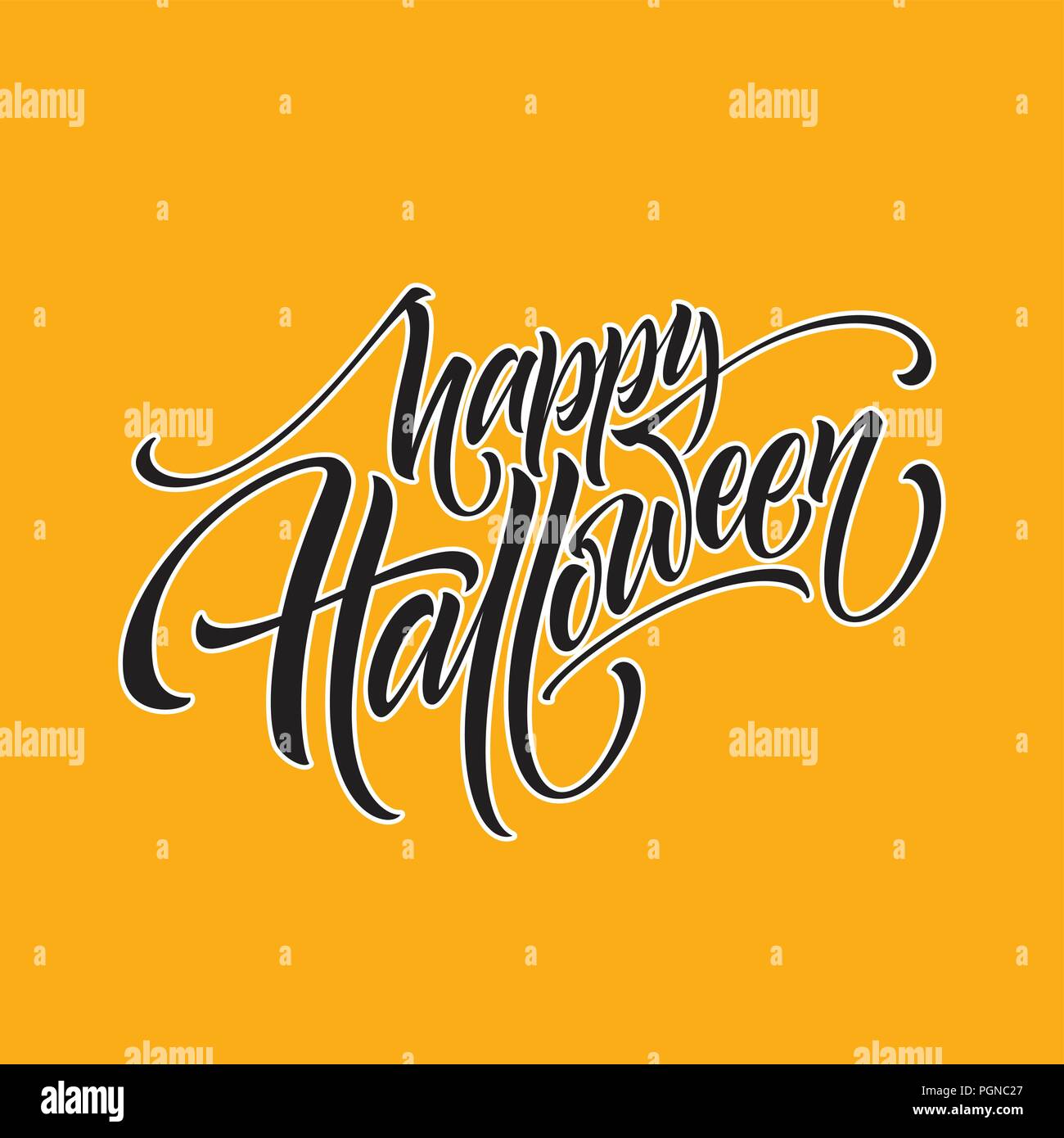 Happy Halloween. La calligraphie créative dessiné à la main et pinceau lettrage. Vector illustration Illustration de Vecteur
