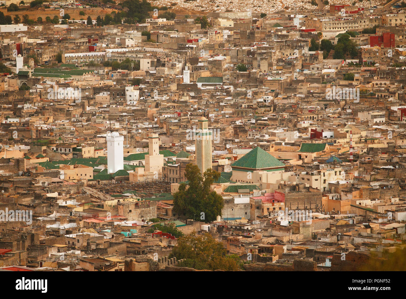 Cityscape Fès, Fès-Meknès, Maroc Banque D'Images