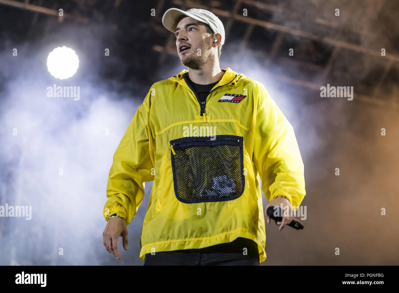 L'écrivain et artiste rappeur rap rock Casper vivre à la 28e Heitere Open Air de Zofingen, Argovie, Suisse Banque D'Images