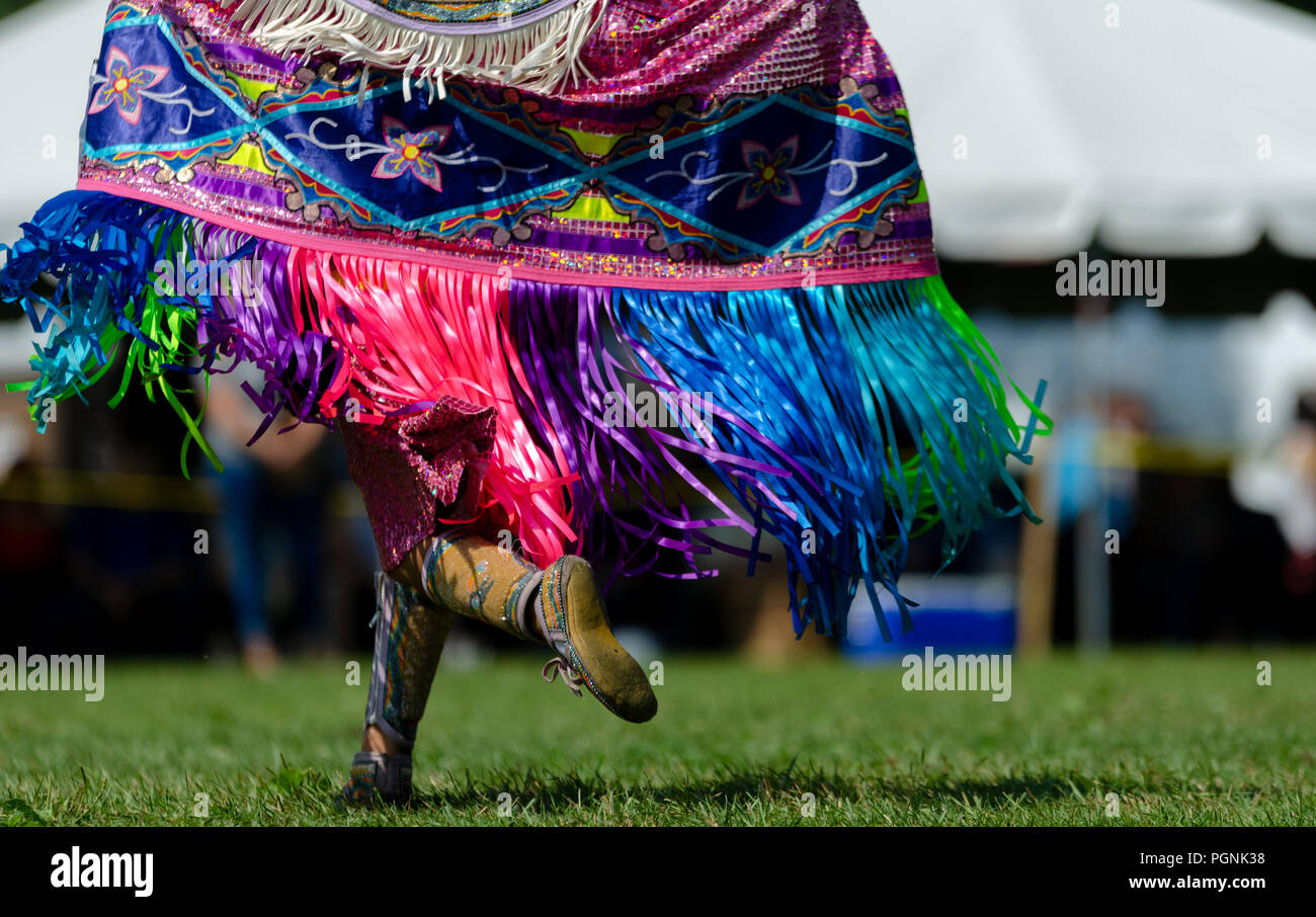 Tous étaient les bienvenus à la 32e Assemblée annuelle du 24 au 26 août à Powwow Rama, 2018 à la John Memorial Serpent Motifs polyvalents dans Rama, l'Ontario, Canada. Banque D'Images