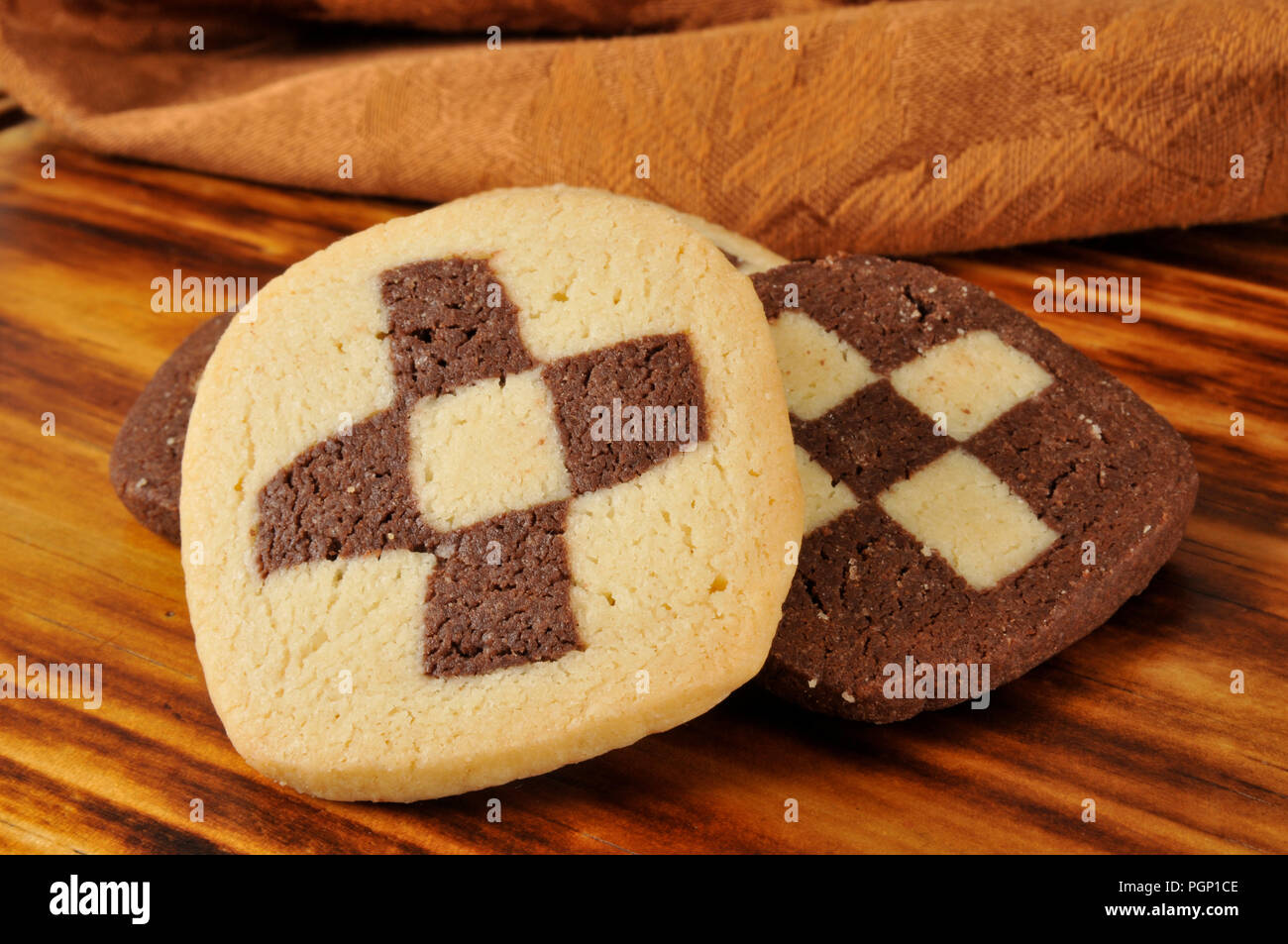 Sugar cookies gastronomique avec un motif à damiers Banque D'Images