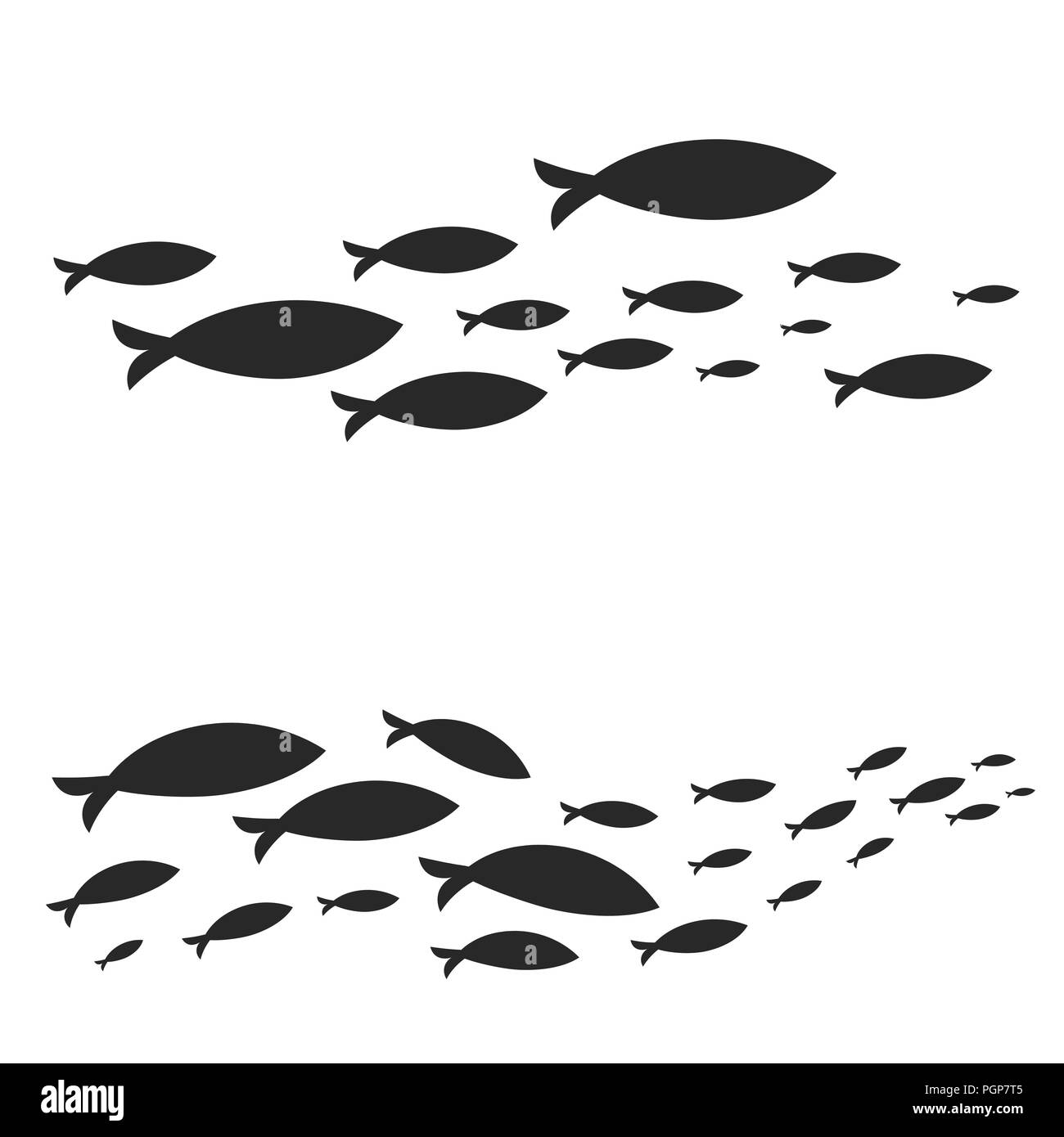 Une grappe de poissons graphique Illustration de Vecteur