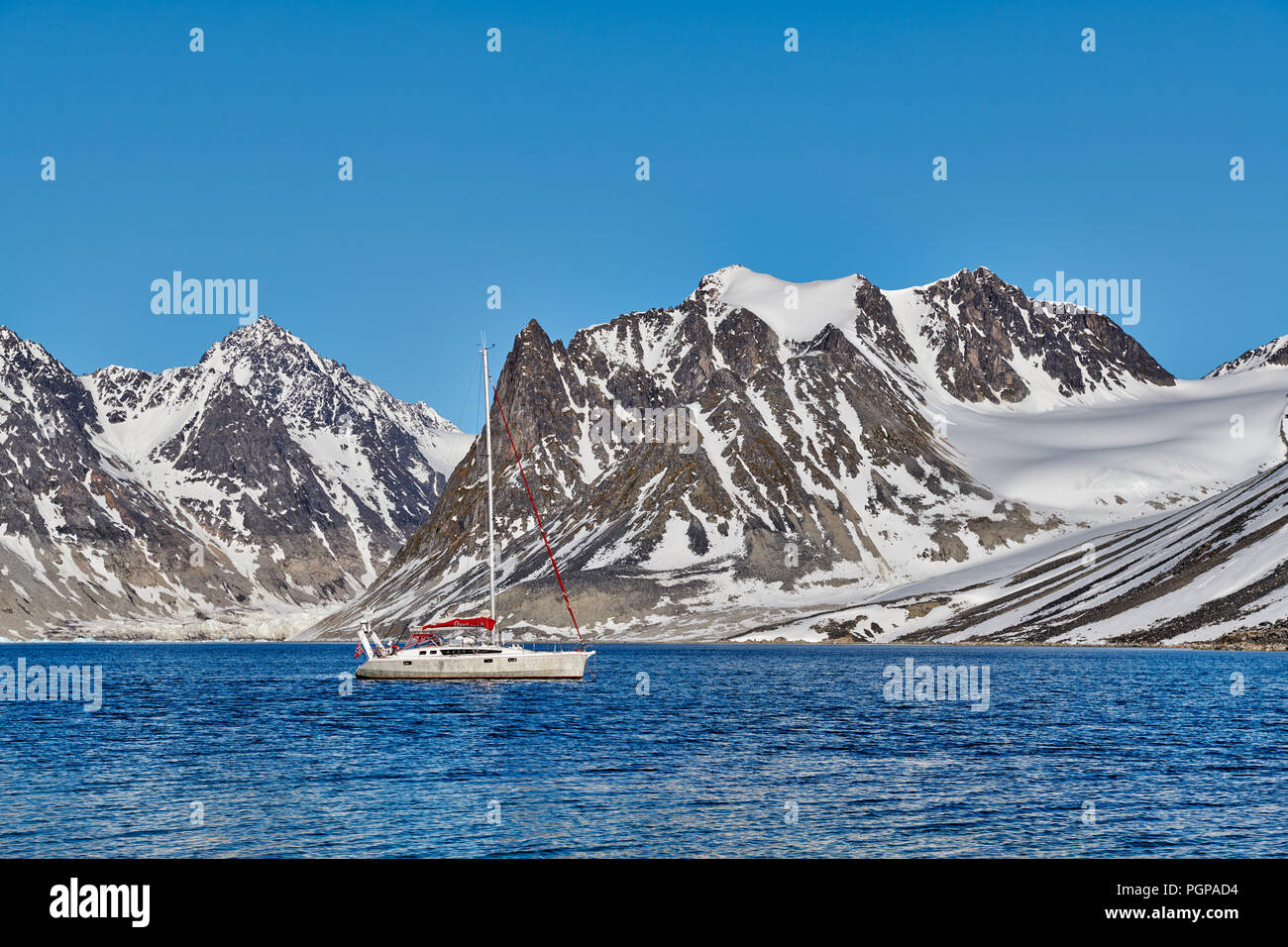 Paysage de Magdalenefjorden ou Svalbard, Spitzberg, Europe Banque D'Images