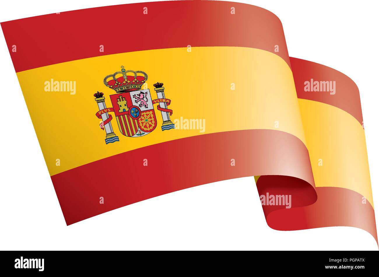 Drapeau de l'Espagne, vector illustration sur fond blanc Illustration de Vecteur