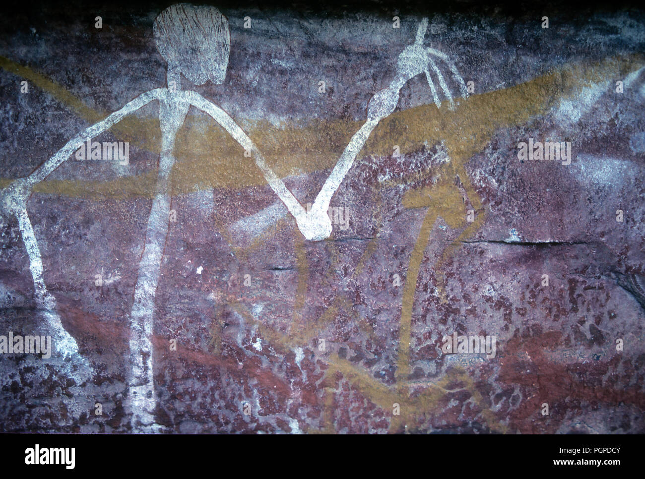 Style squelette l'art rupestre dans le Kakadu National Park Banque D'Images