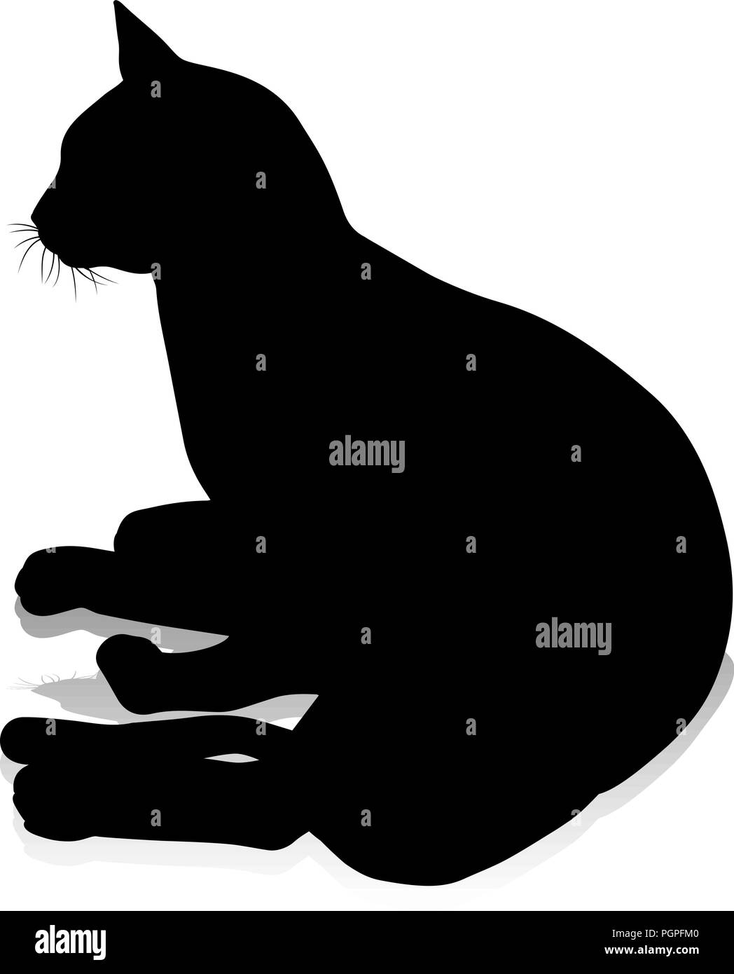 Animal de compagnie Chat Silhouette Illustration de Vecteur