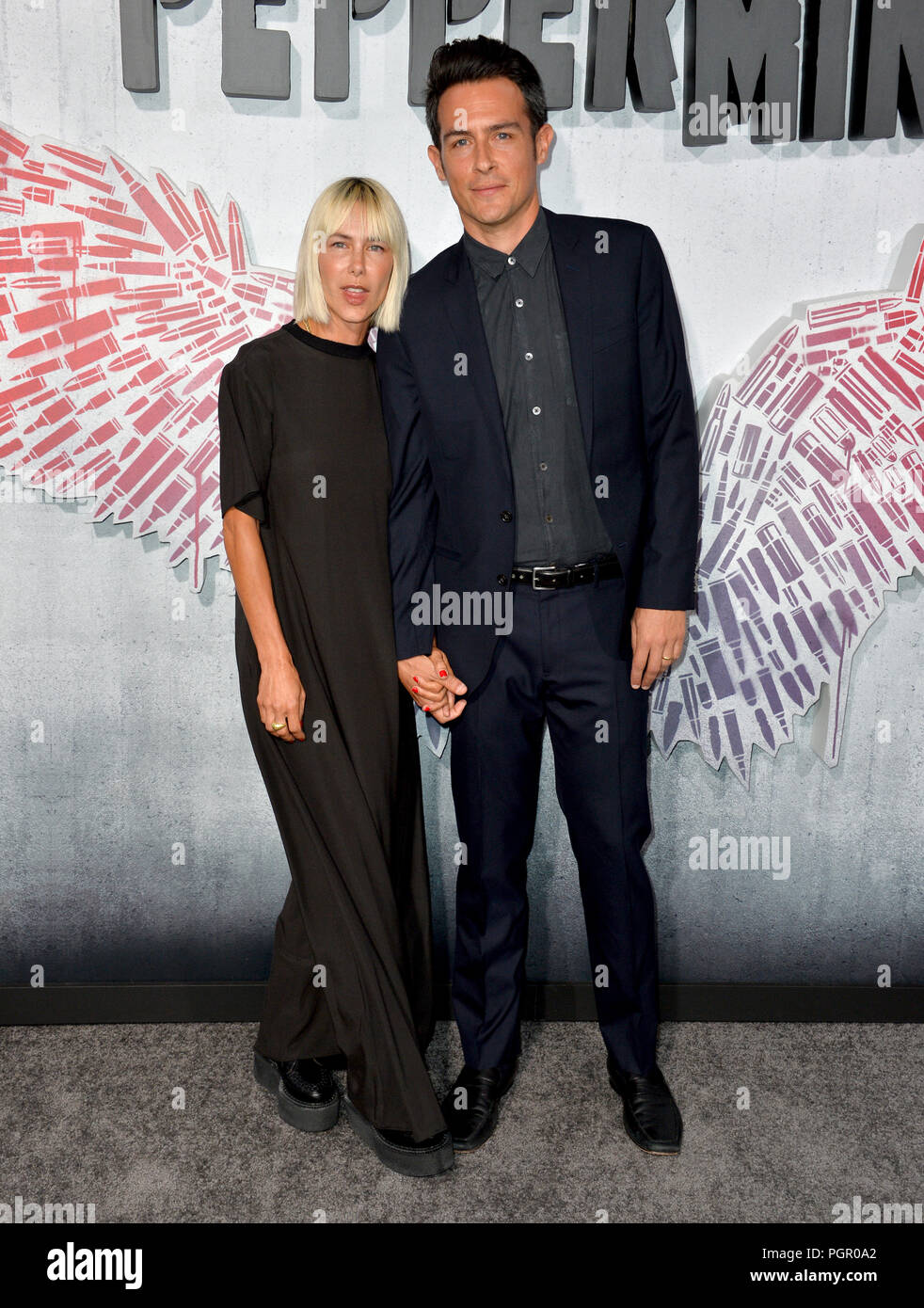 Los Angeles, USA. 28 août 2018. John Boyd & Nicole Vicius lors de la première mondiale de 'Peppermint' au Regal LA Live. Crédit : Sarah Stewart/Alamy Live News Banque D'Images