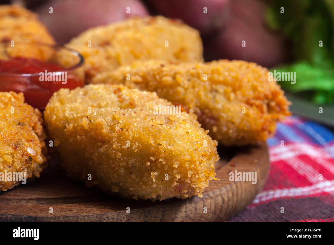 Des croquettes de jambon jamon.espagnole traditionnelle Banque D'Images