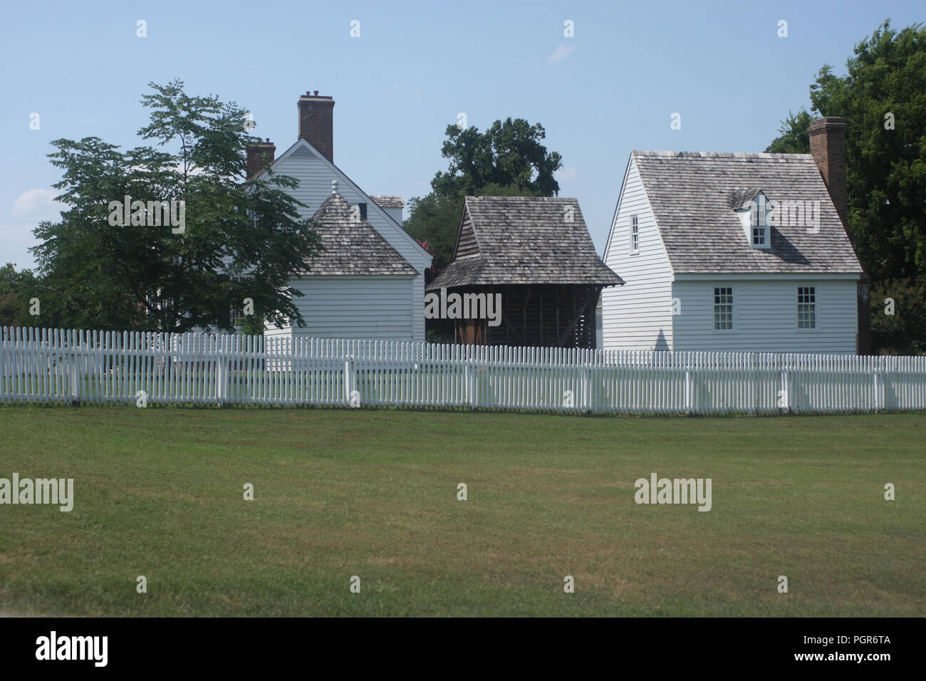 Structures historiques dans le parc historique national colonial, dans le comté de York, Virginie, États-Unis Banque D'Images