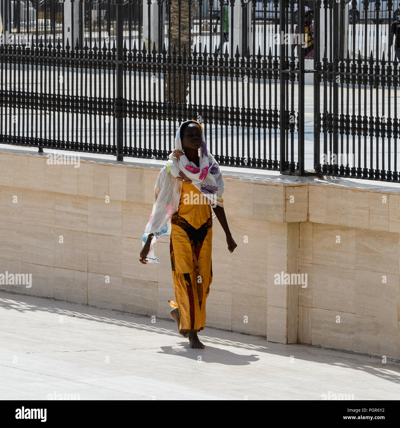TOUBA, SÉNÉGAL - 26 avr 2017 : Unidentified sénégalais à la Grande Mosquée de Touba, l'accueil de la confrérie Mouride Banque D'Images