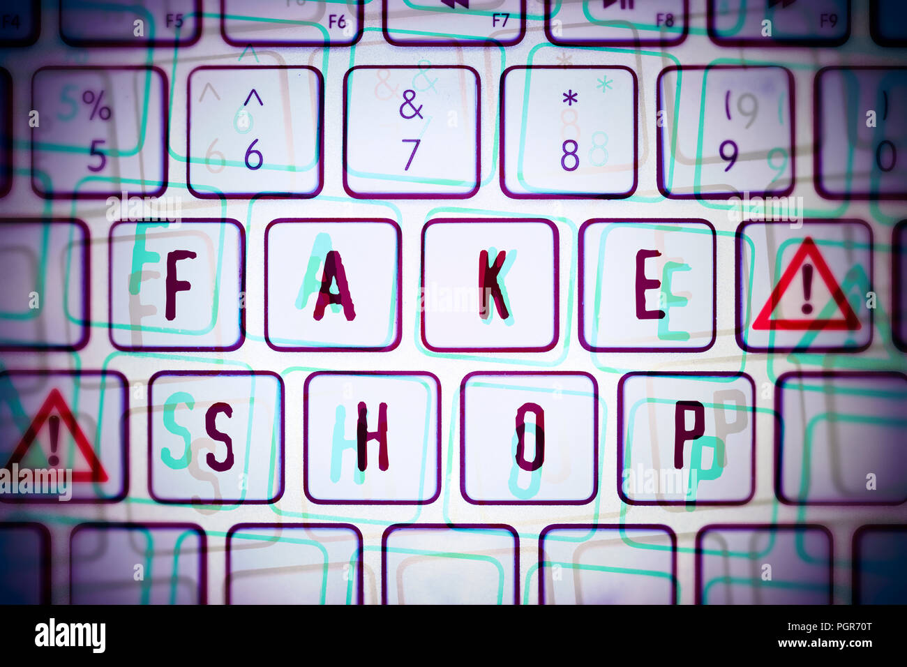 Fake shop computer keys Banque D'Images