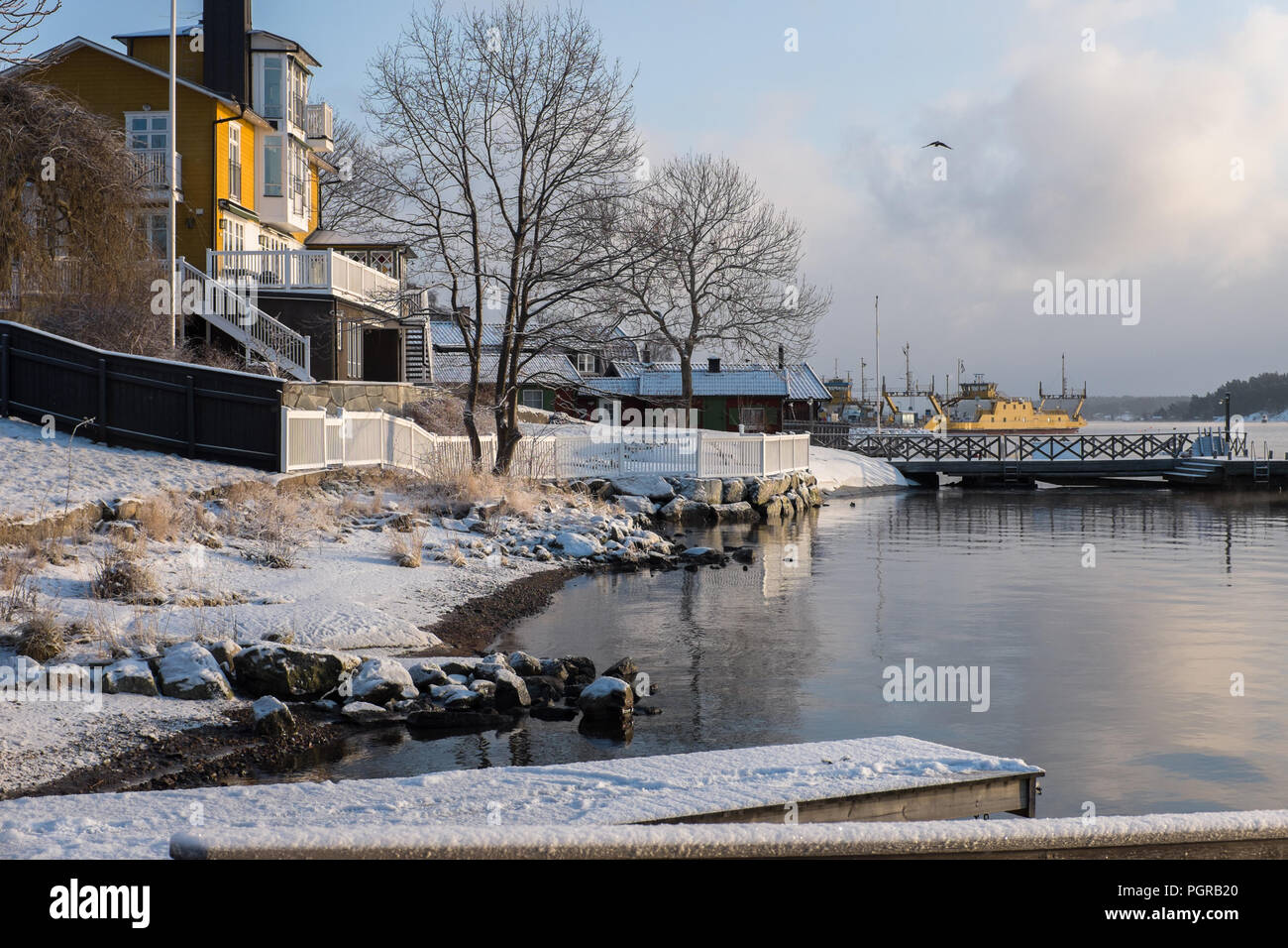 La Suède en hiver paysage skerry Banque D'Images