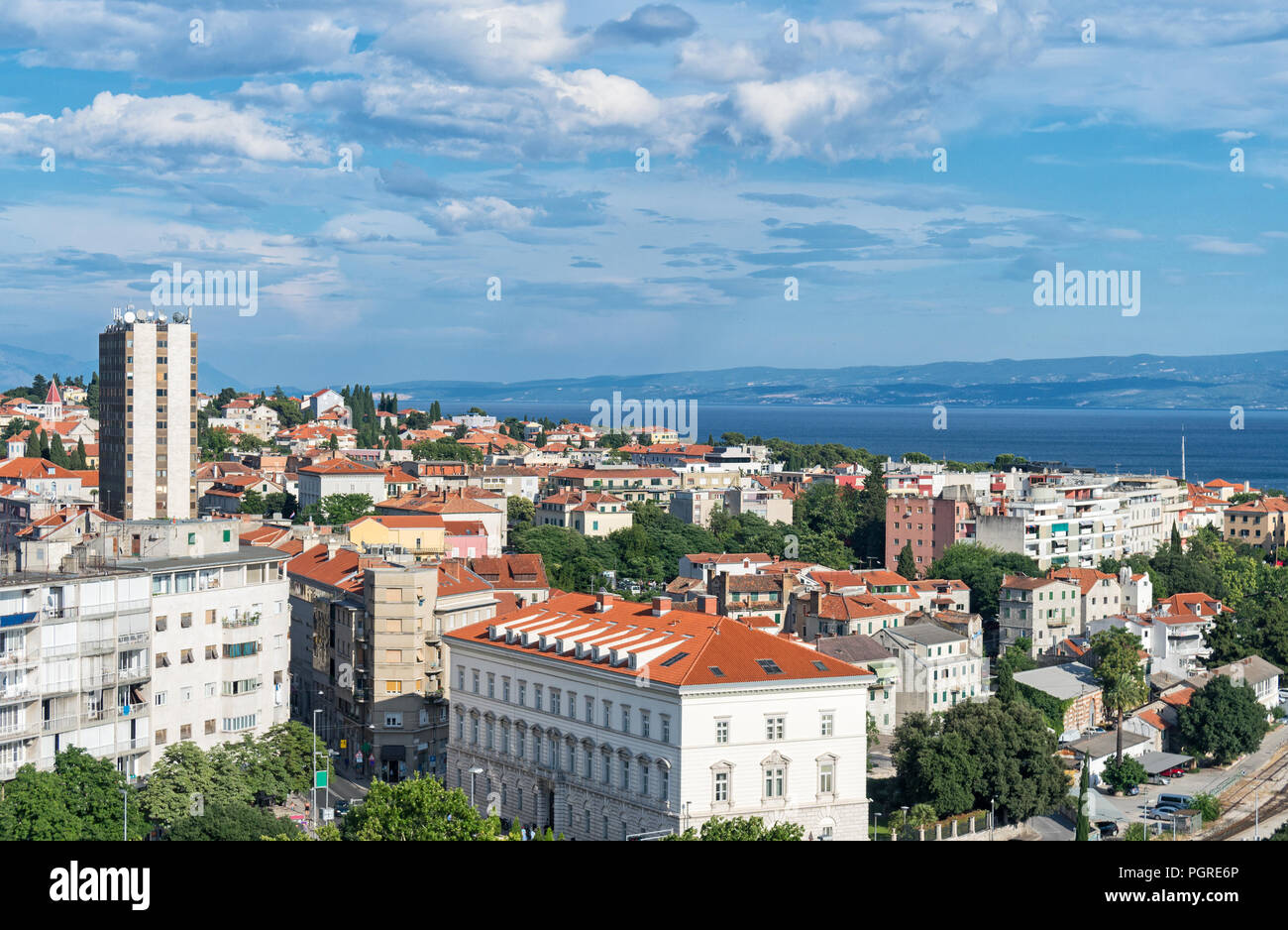 Vue sur la vieille ville de Split, Croatie. Banque D'Images