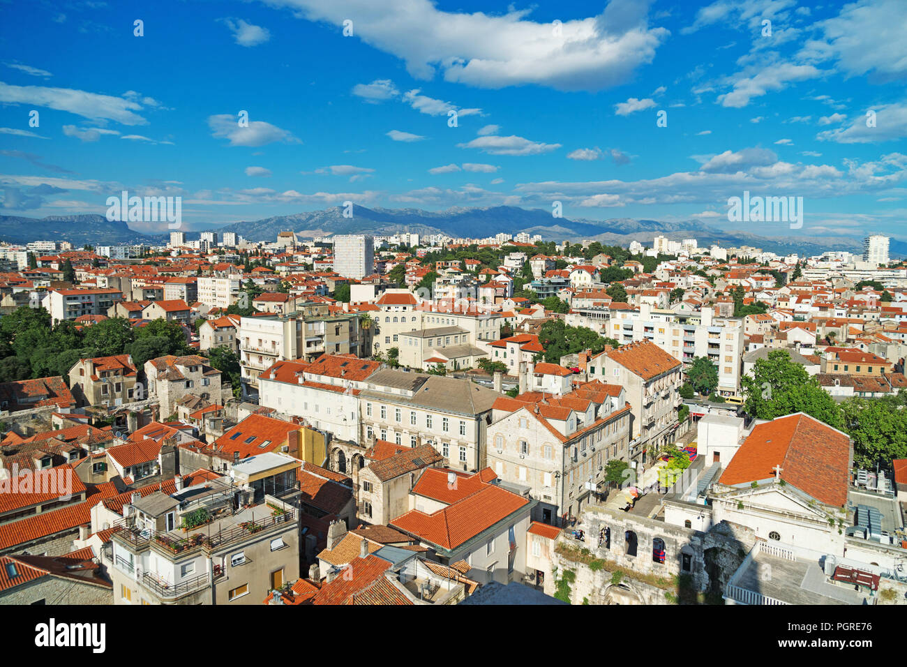 Vue sur la vieille ville de Split, Croatie. Banque D'Images