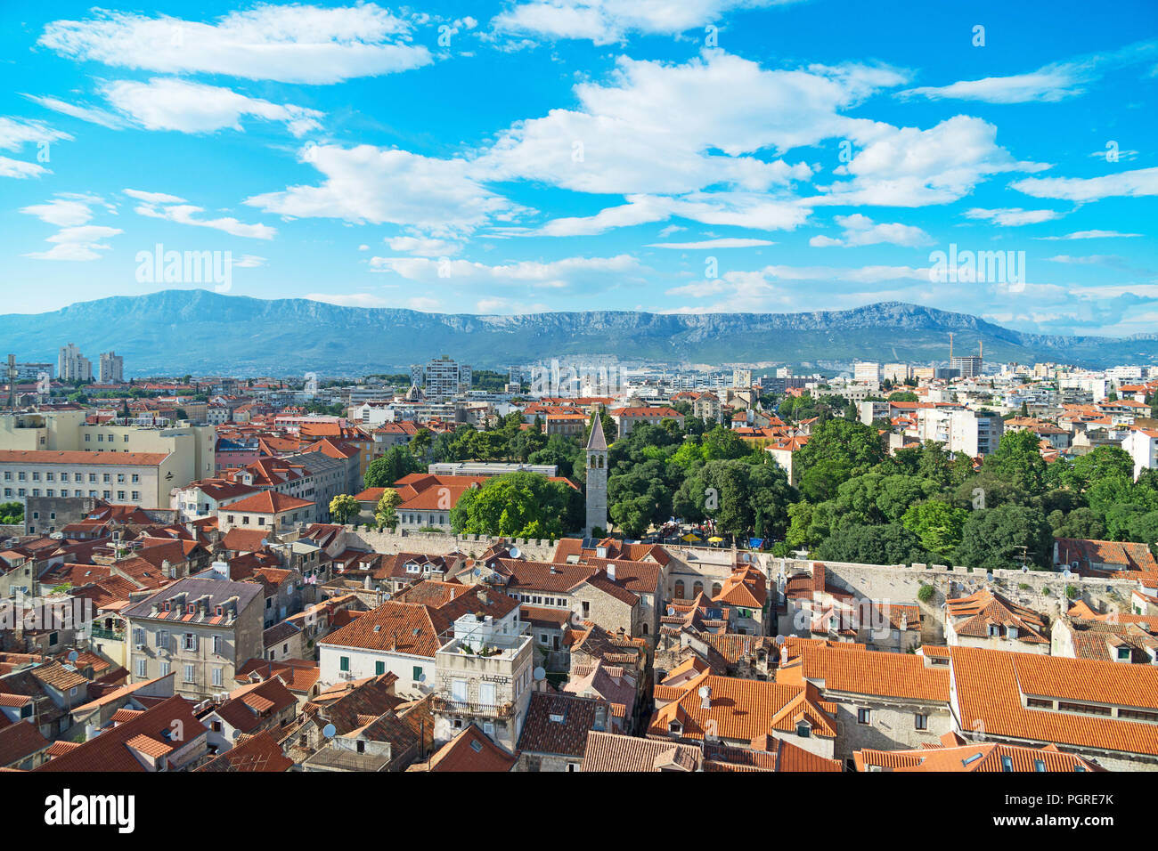 Vue sur la vieille ville de Split, Croatie. Banque D'Images