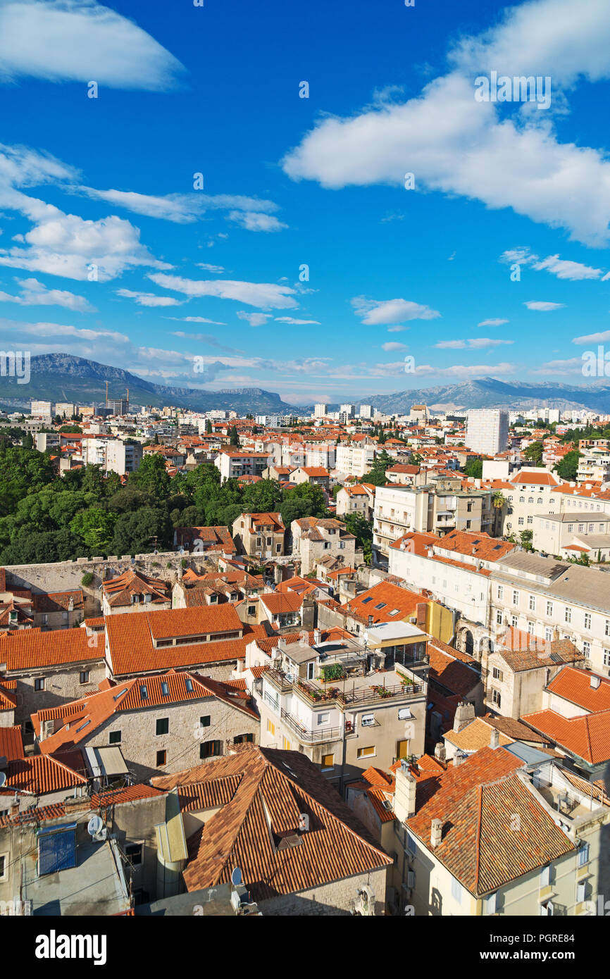 Vue sur la vieille ville de Split, Croatie. Banque D'Images