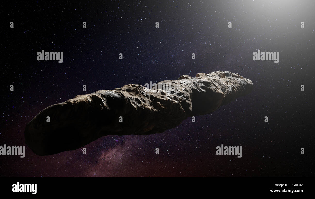 Oumuamua objet interstellaire, comète passant à travers le système ...