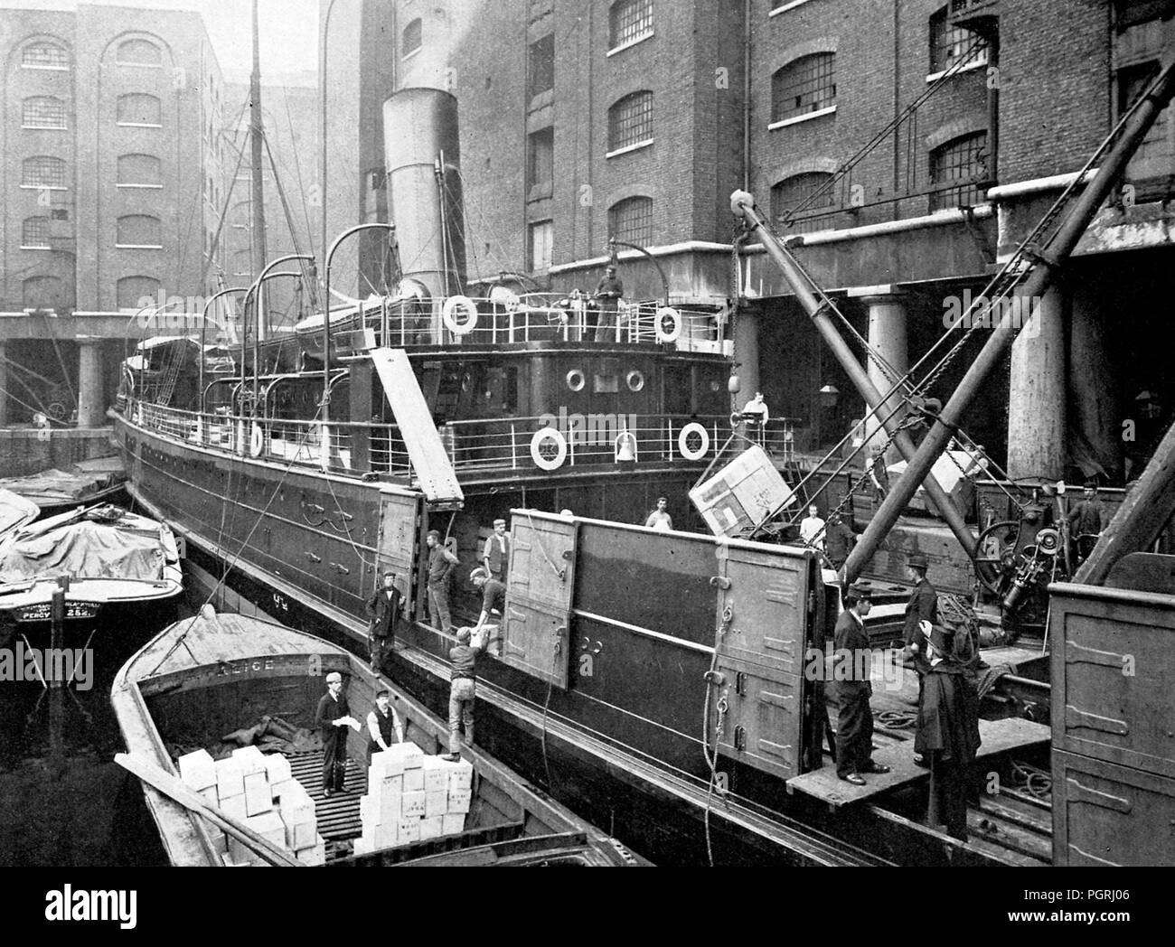 Docks de Londres, début des années 1900 Banque D'Images
