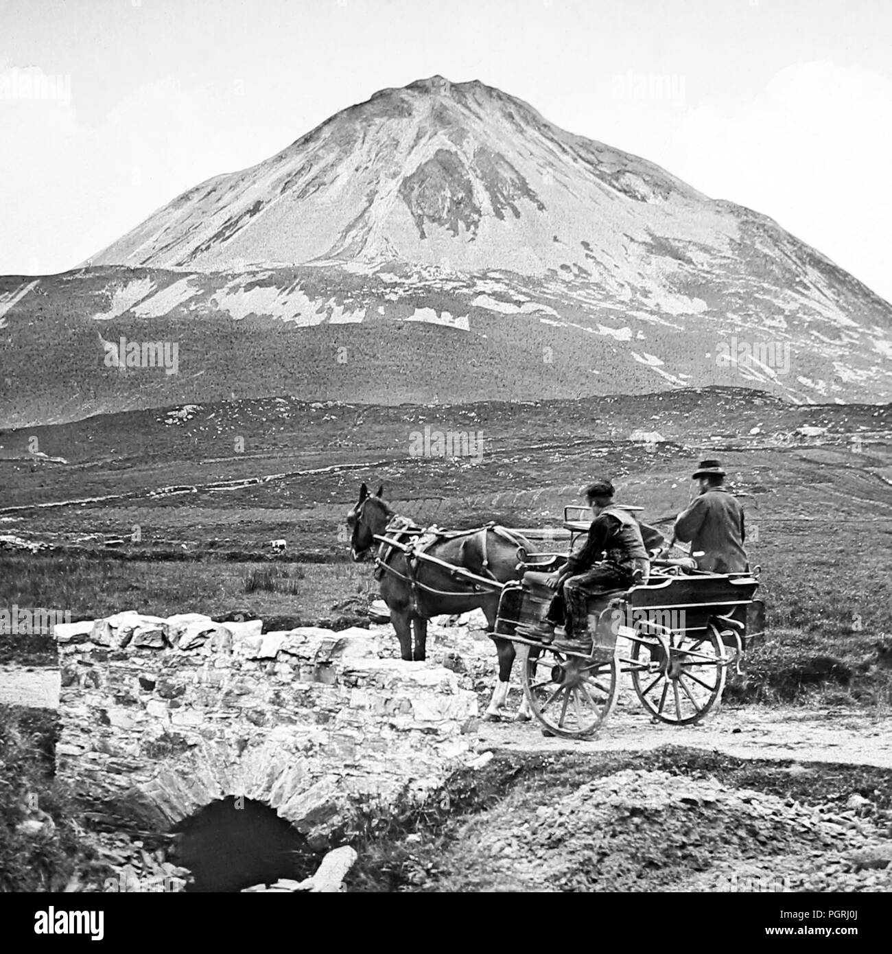 Le Mont Errigal, Donegal, Irlande, l'ère victorienne Banque D'Images