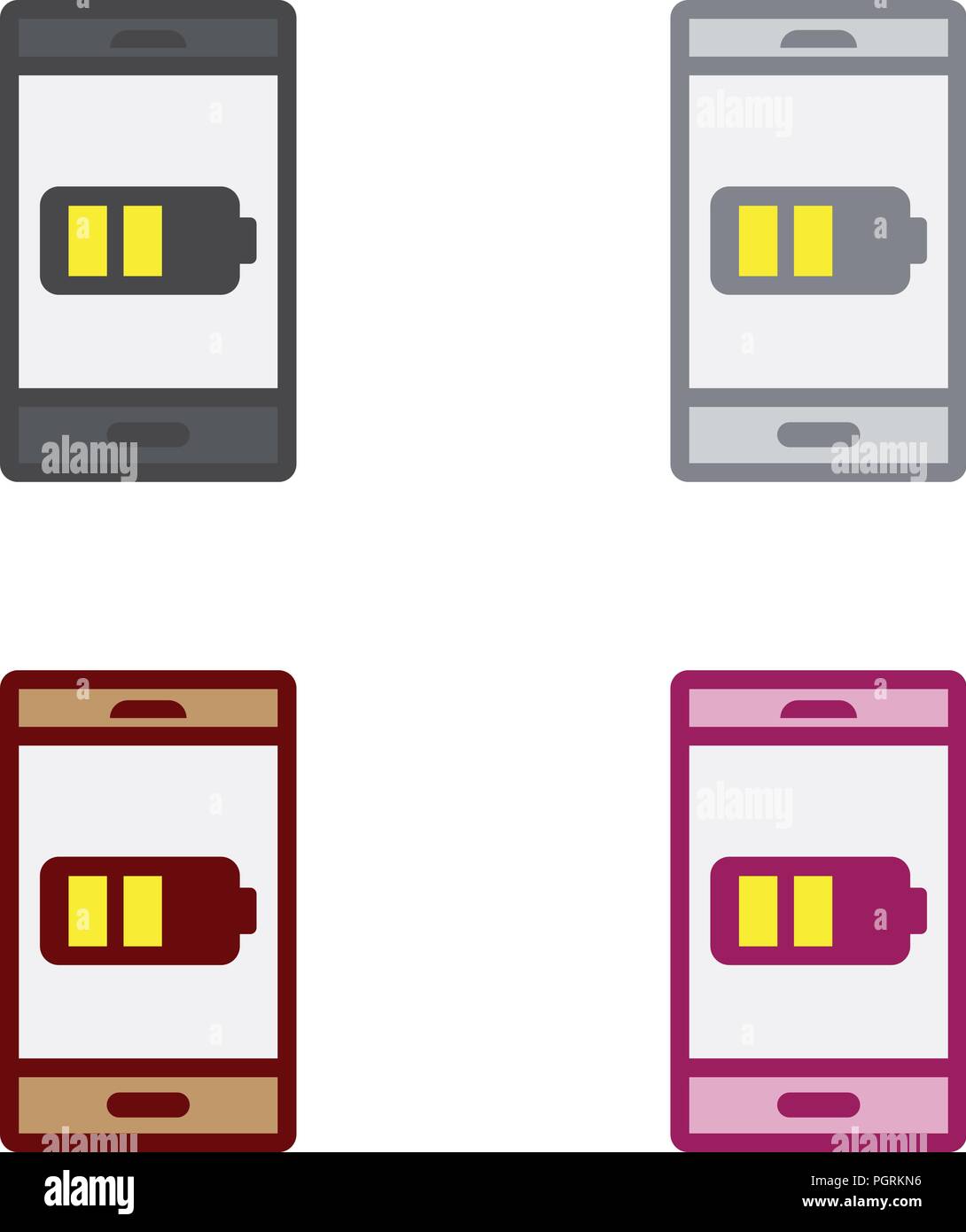 La moitié de la batterie du smartphone Illustration de Vecteur