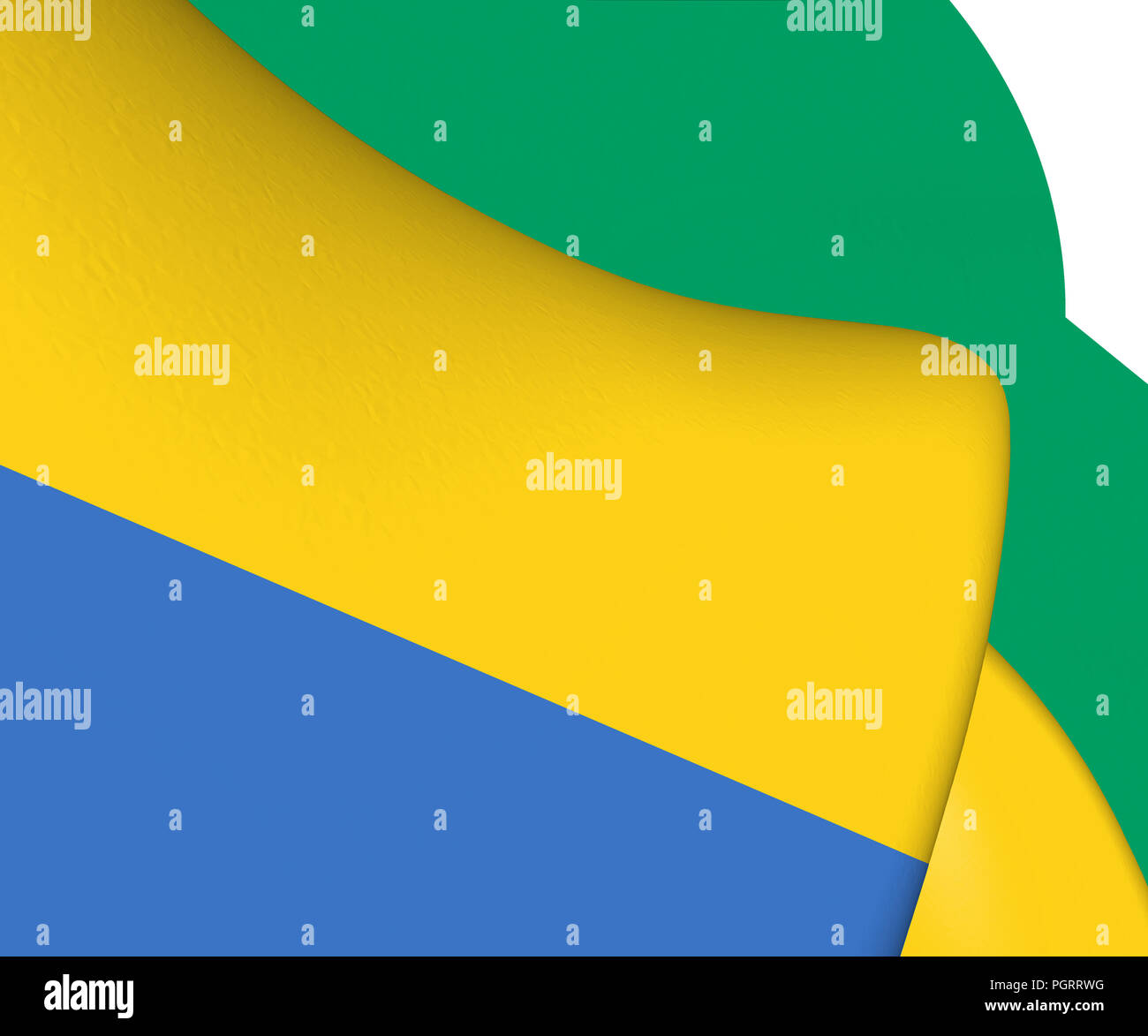 3D Drapeau de l'Gabon. 3D Illustration. Banque D'Images
