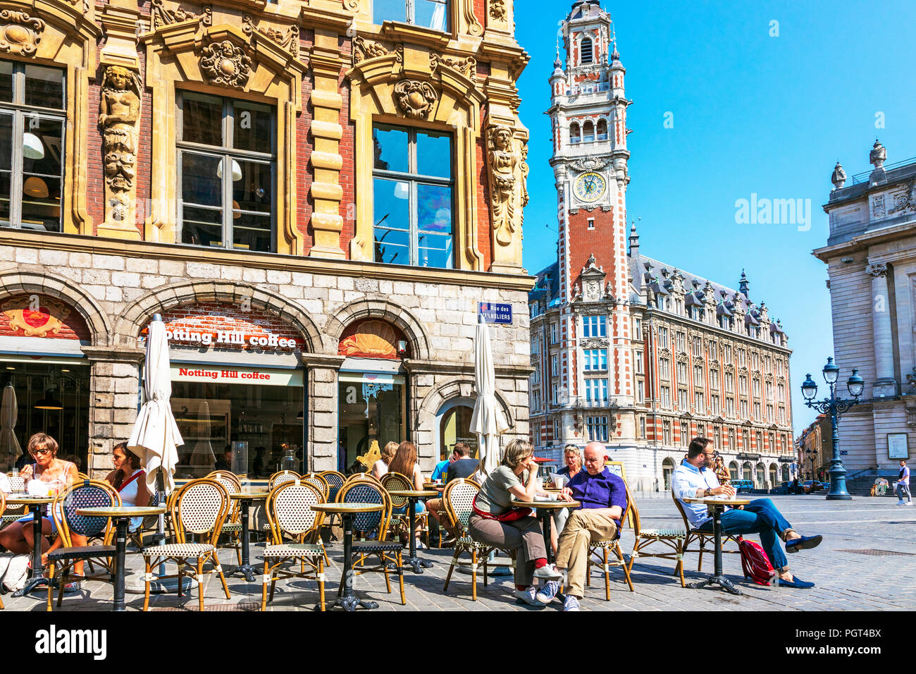 Beffroi de la Chambre de commerce et d'Industrie, Chambre de Commerce et de l'industrie, à la place du théâtre, Lille, Hants de France, Flandre, France Banque D'Images