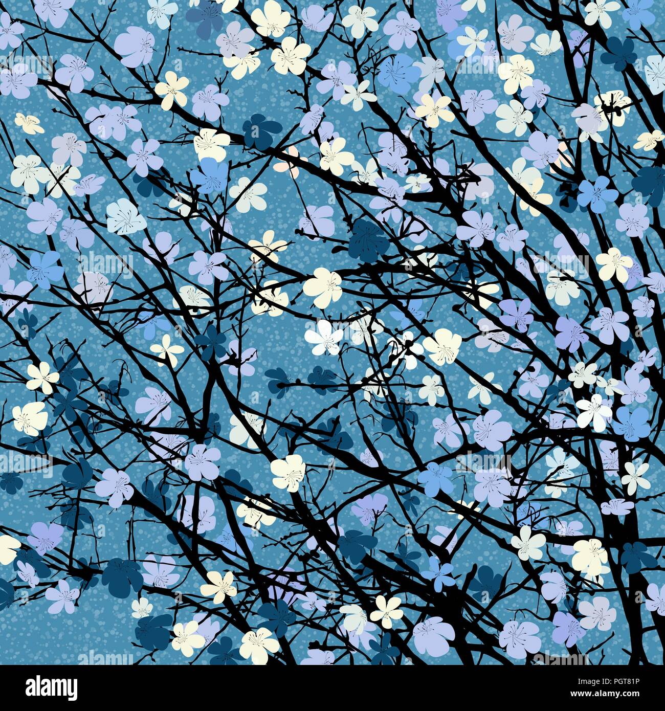 Thème printemps blossom tree background pour imprimer Illustration de Vecteur