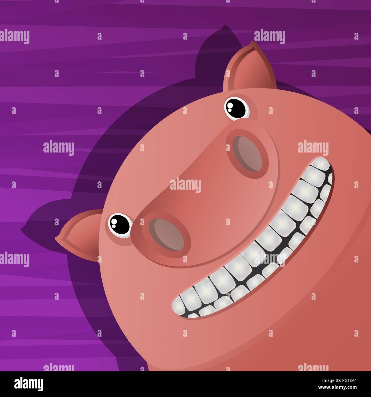 Funny pig icône avatar pour le web Illustration de Vecteur