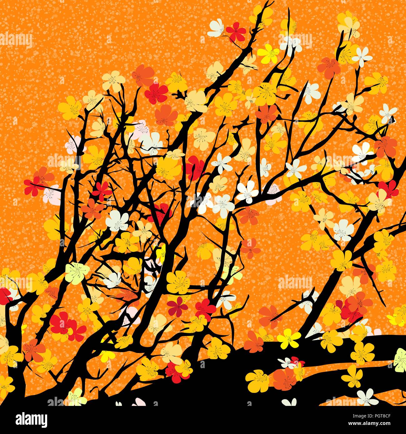 Thème printemps blossom tree background pour imprimer Illustration de Vecteur