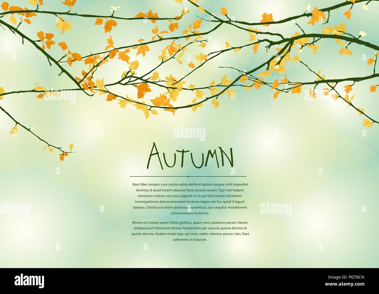 Automne fond composition avec place pour le texte Illustration de Vecteur